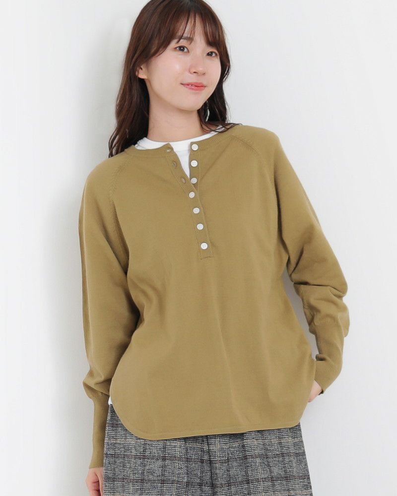 mao made］カバーリングヤーンラウンドヘム2WAYプルオーバー