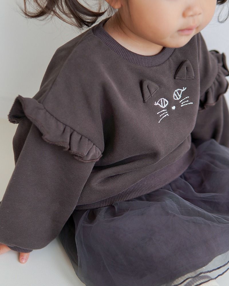 coto cotte］ネコ刺繍ぽわんトレーナー キッズ／コトコト◇25AW ｜オン