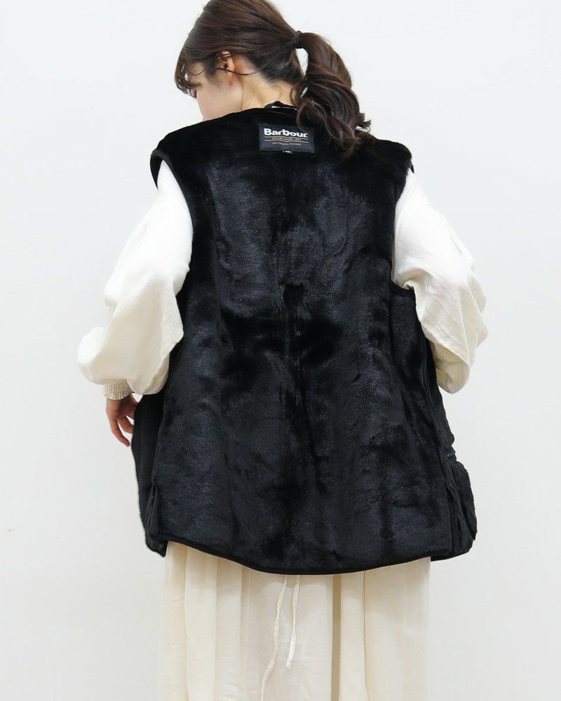 Barbour］WARM PILE ZIP-IN LINERベスト ブラック／バブアー ｜オン