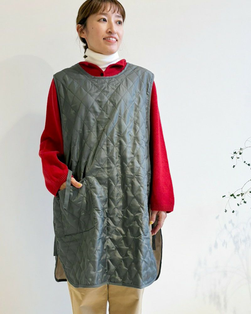 まゆちゃんさま専用 エプロン フリース ON SEVEN DAYS］サッと着られる2wayフリースエプロン／オンセブン