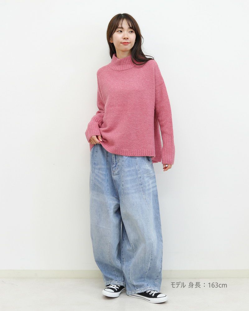 30％OFF】［mao made］ヤクフィールハイネックAラインバックスリット
