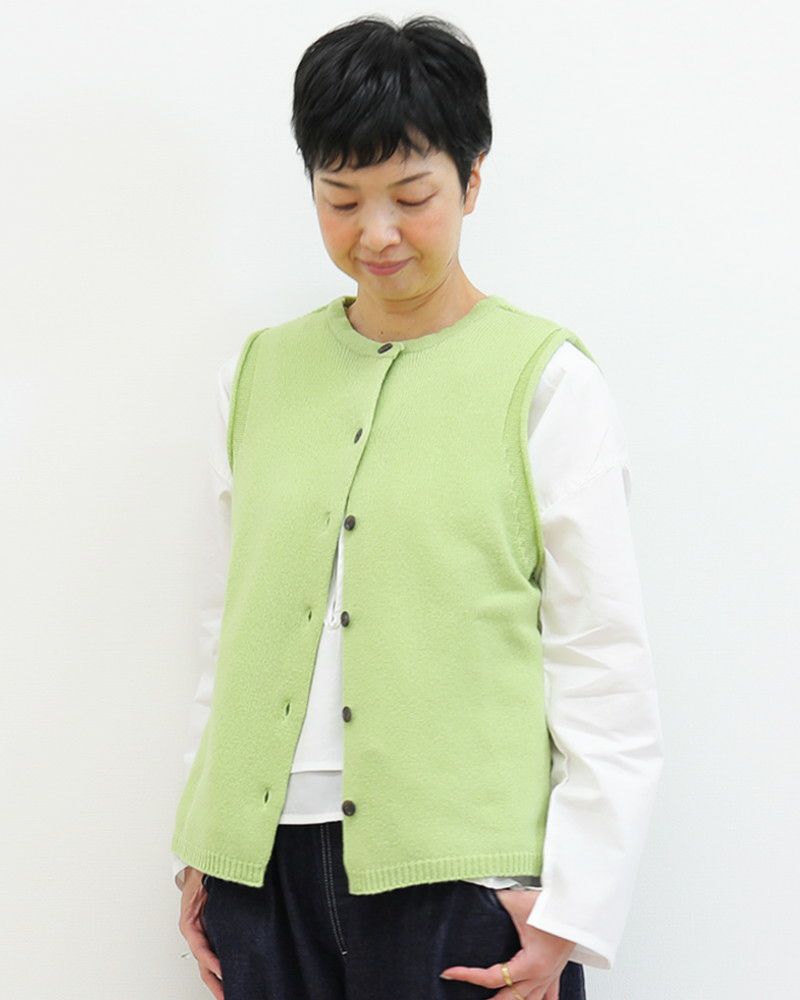 30％OFF】［mao made］シャペウ2WAY天竺×あぜ編み地MIXベスト