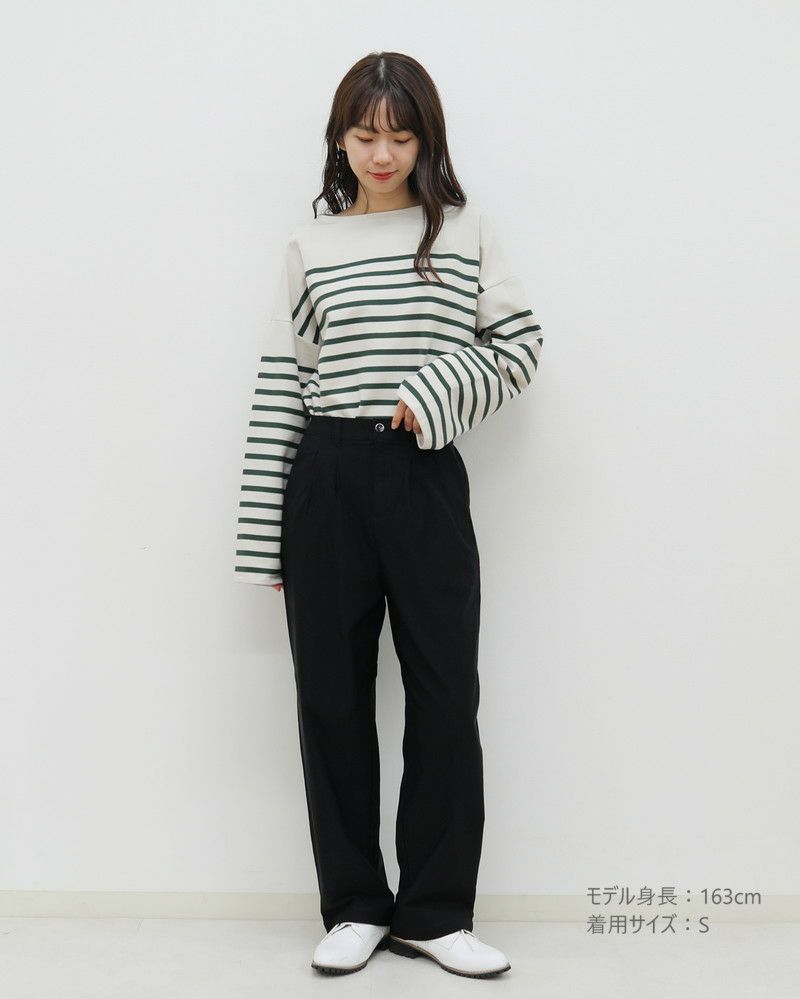 会員様限定10％OFF】裏微起毛バリラクストレートタックパンツ〈S/M/L