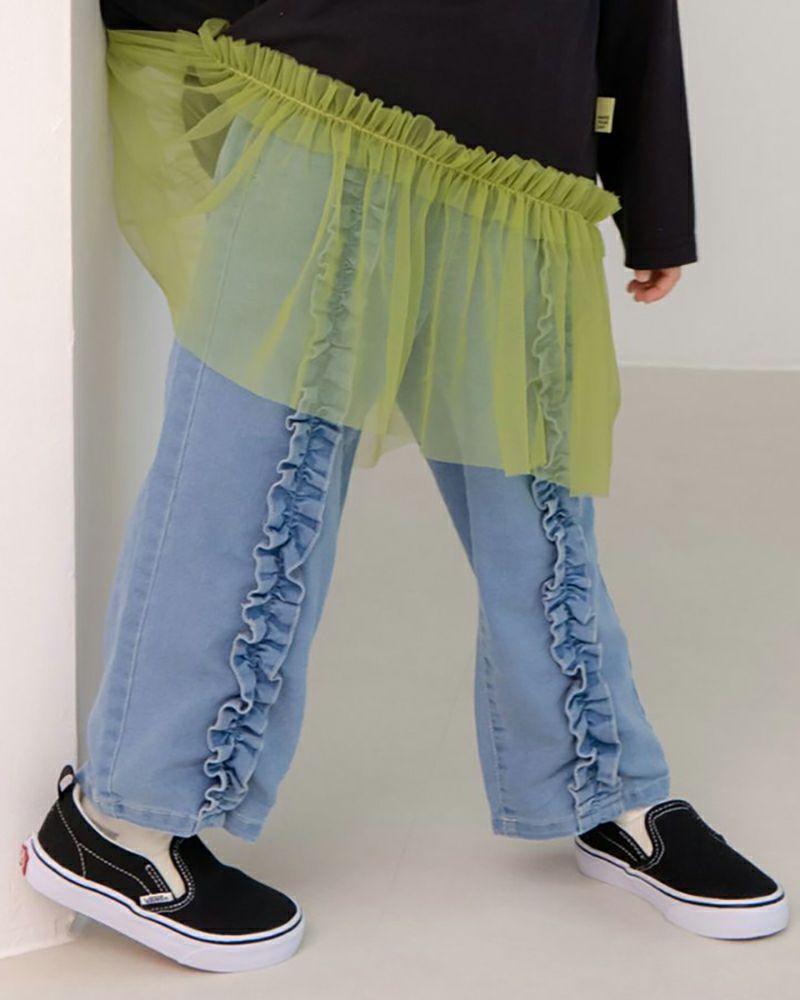 MAKE YOUR DAY］デニムフリルパンツ キッズ【春夏新作