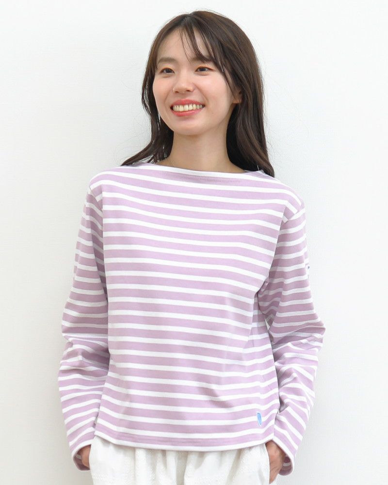 ［ORCIVAL］ショートレングス長袖ボーダープルオーバー