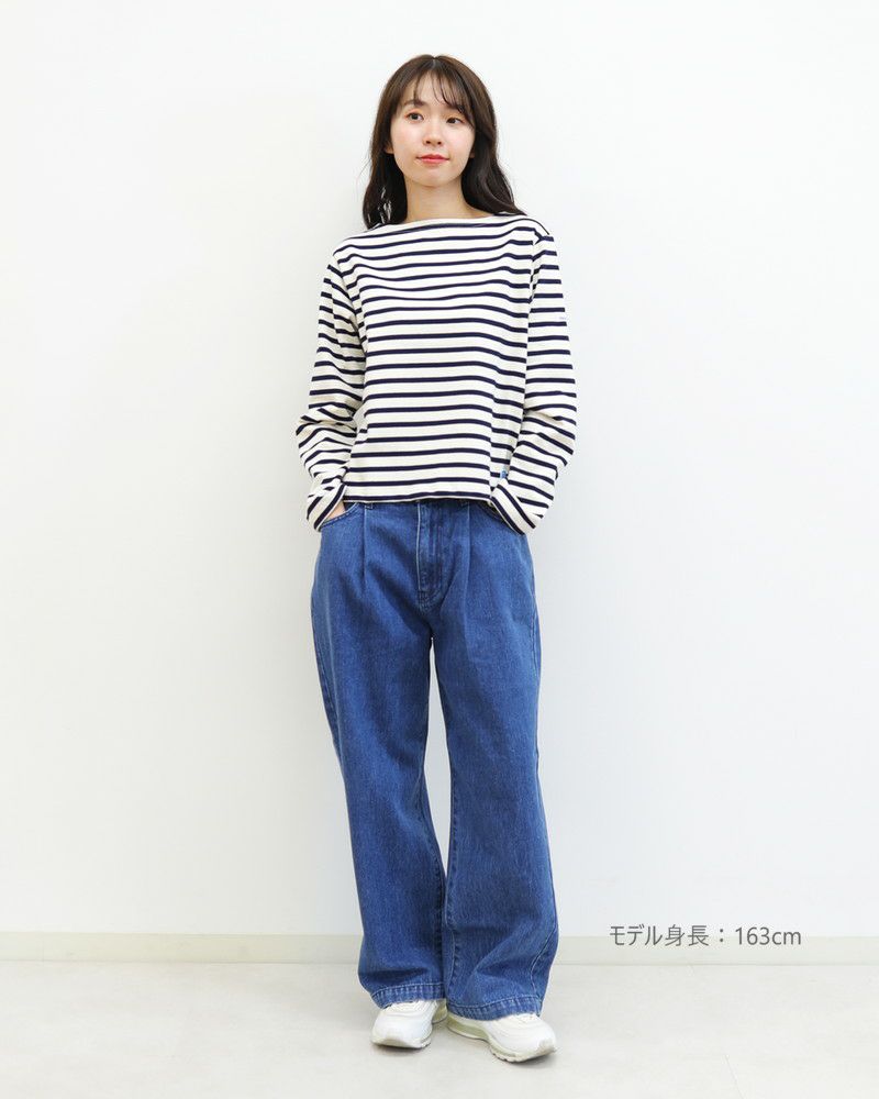 ［ORCIVAL］ショートレングス長袖ボーダープルオーバー