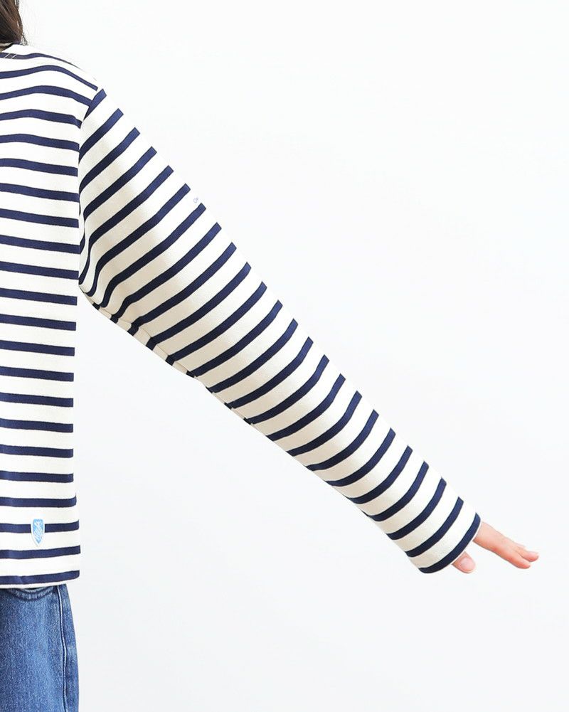 ［ORCIVAL］ショートレングス長袖ボーダープルオーバー