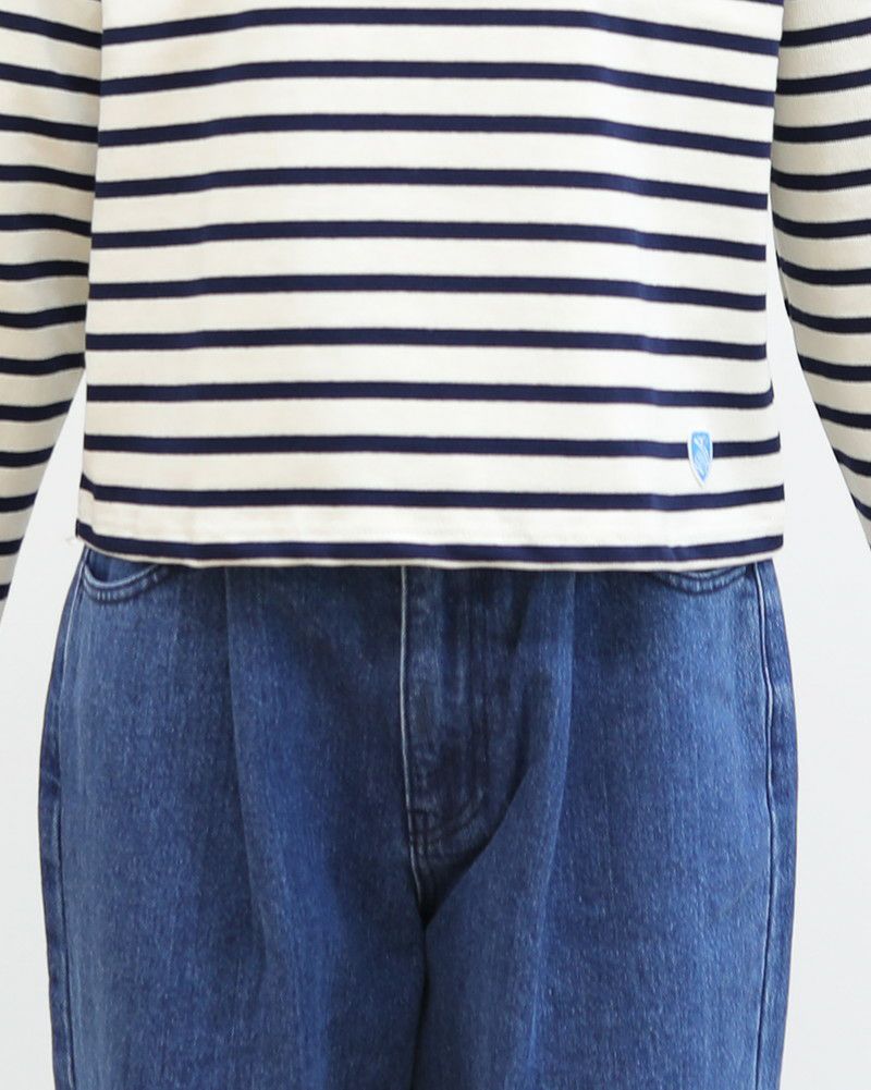 ［ORCIVAL］ショートレングス長袖ボーダープルオーバー