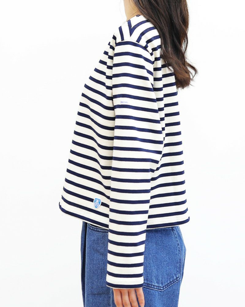 ［ORCIVAL］ショートレングス長袖ボーダープルオーバー