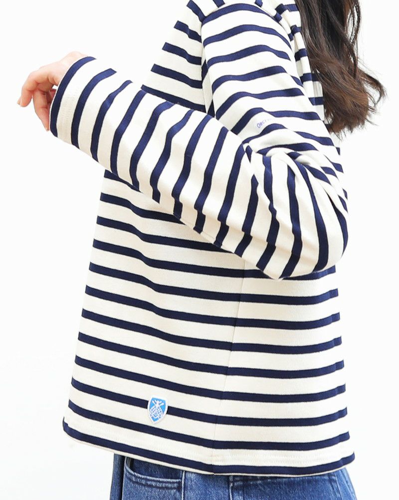 ［ORCIVAL］ショートレングス長袖ボーダープルオーバー