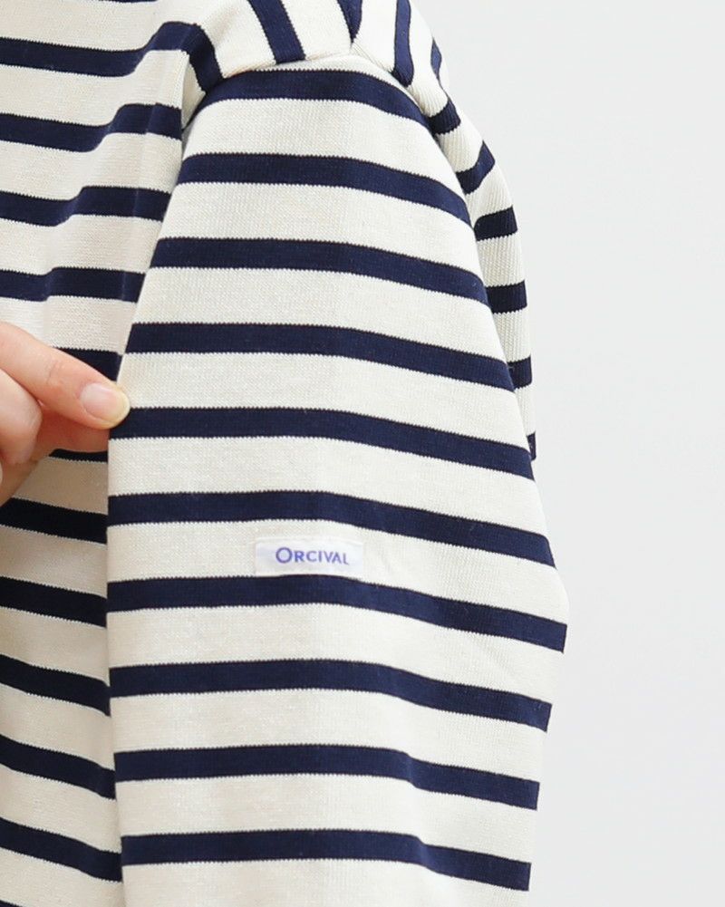 ［ORCIVAL］ショートレングス長袖ボーダープルオーバー
