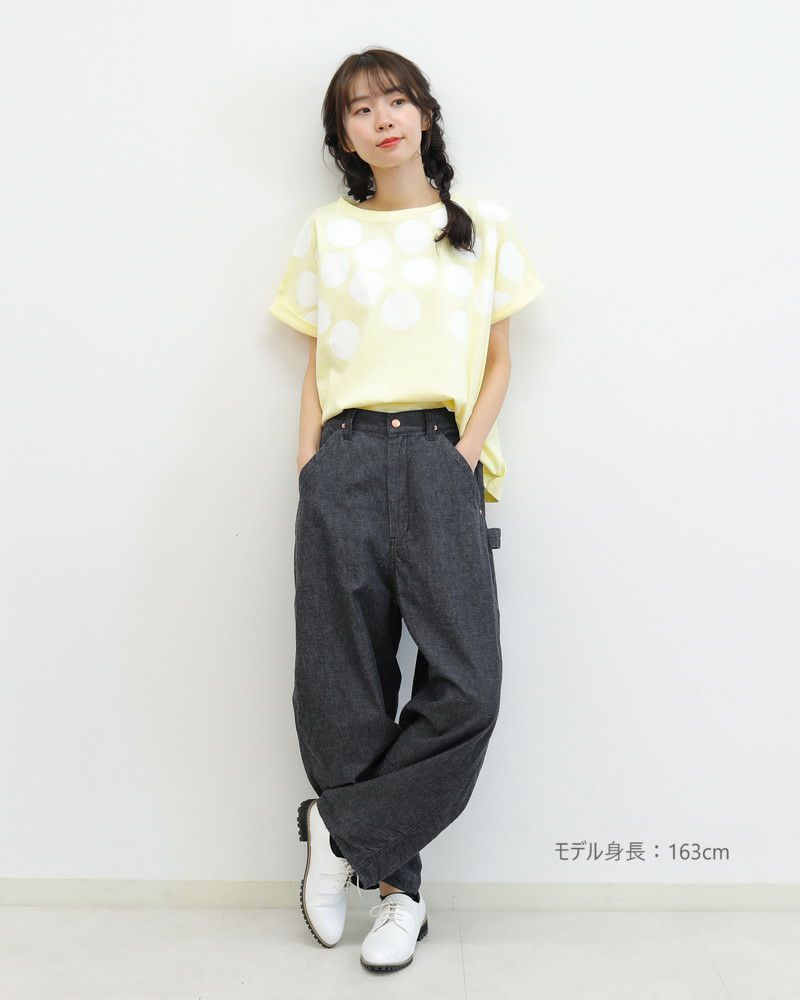 ［NATURAL LAUNDRY］空紡天竺リンゴプリントドルマンTシャツ