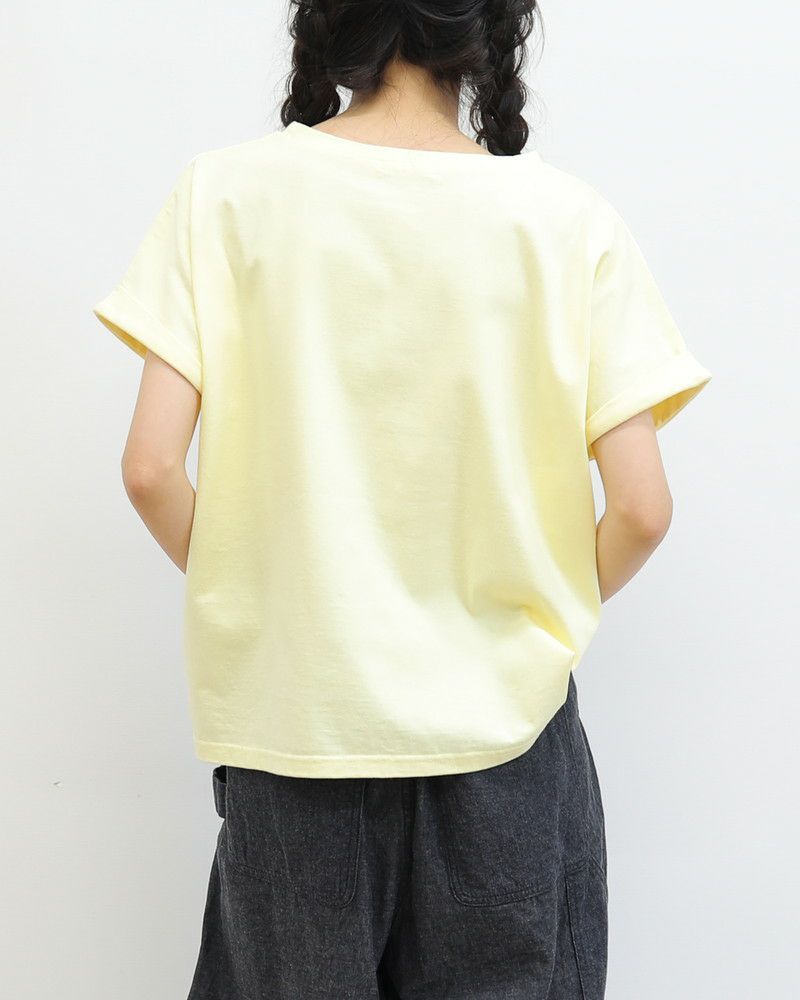 ［NATURAL LAUNDRY］空紡天竺リンゴプリントドルマンTシャツ