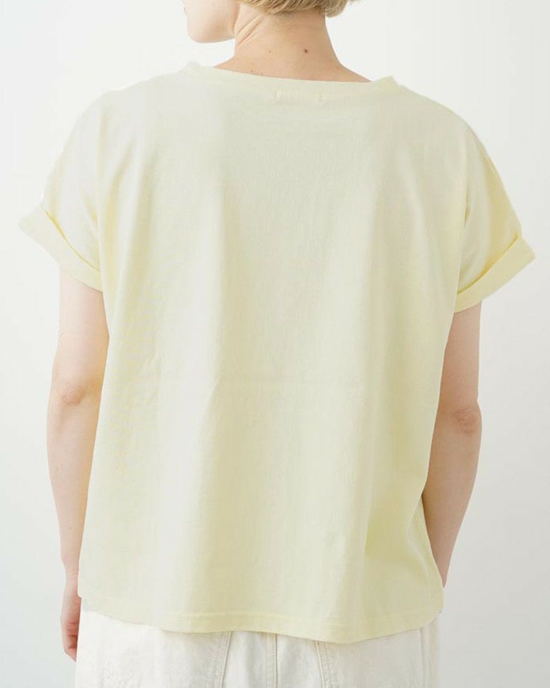 ［NATURAL LAUNDRY］空紡天竺リンゴプリントドルマンTシャツ