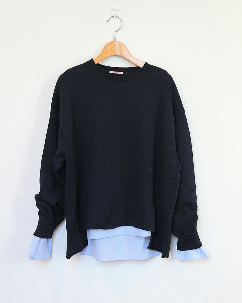 ［mao made］ニットプルオーバー×ラウンドヘムブラウスセット