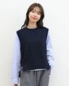 ［mao made］ニットベスト×ラウンドヘムブラウスセット