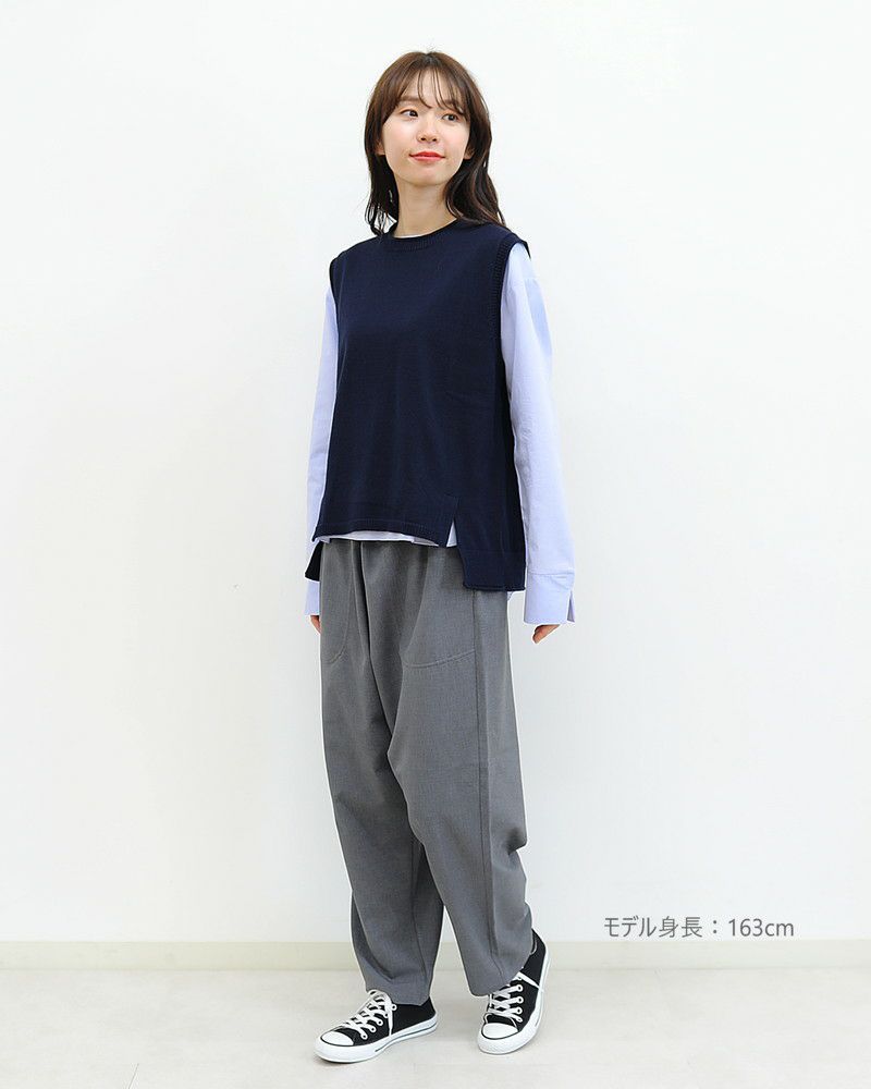 ［mao made］ニットベスト×ラウンドヘムブラウスセット