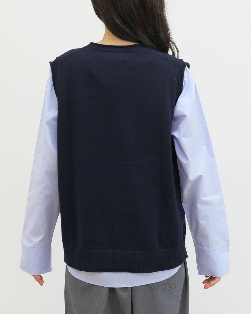 ［mao made］ニットベスト×ラウンドヘムブラウスセット