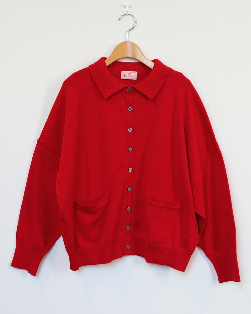 ［mao made］やわらかコットン衿付きカーディガン