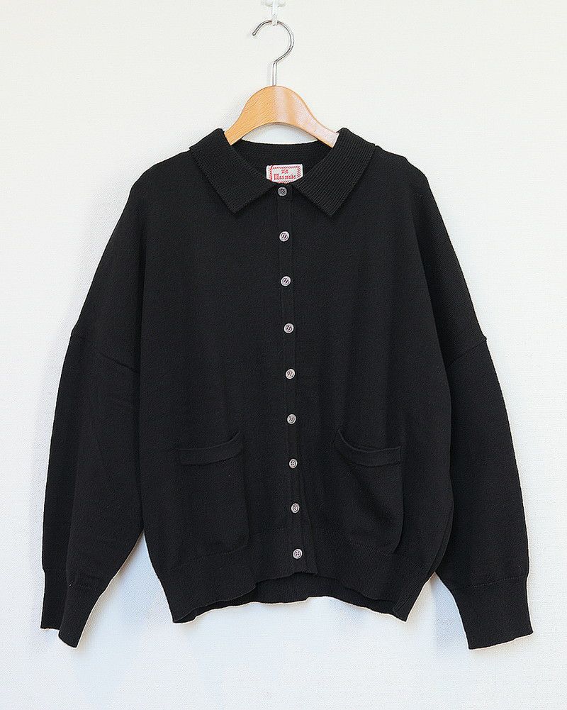 ［mao made］やわらかコットン衿付きカーディガン