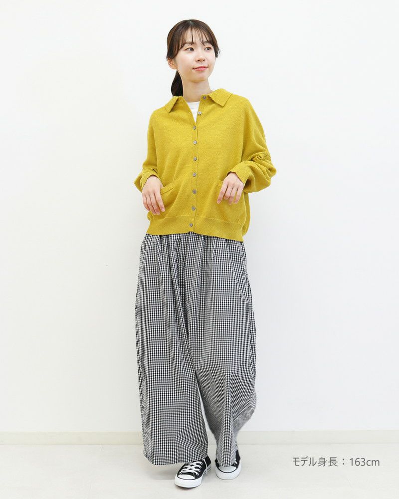 ［mao made］やわらかコットン衿付きカーディガン