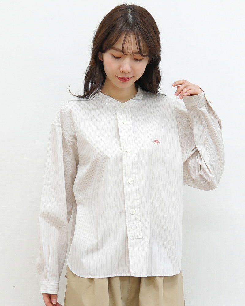 ［DANTON］ポプリンストライプシャツ