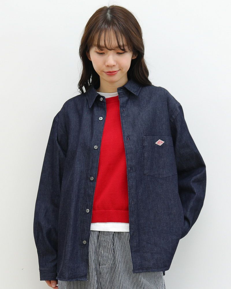 ［DANTON］貝釦デニムシャツ