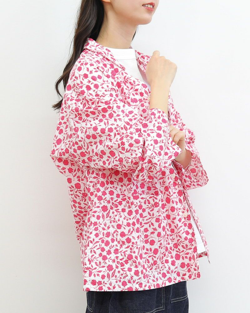 ［NATURAL LAUNDRY］アシェットフワラーパジャマシャツ