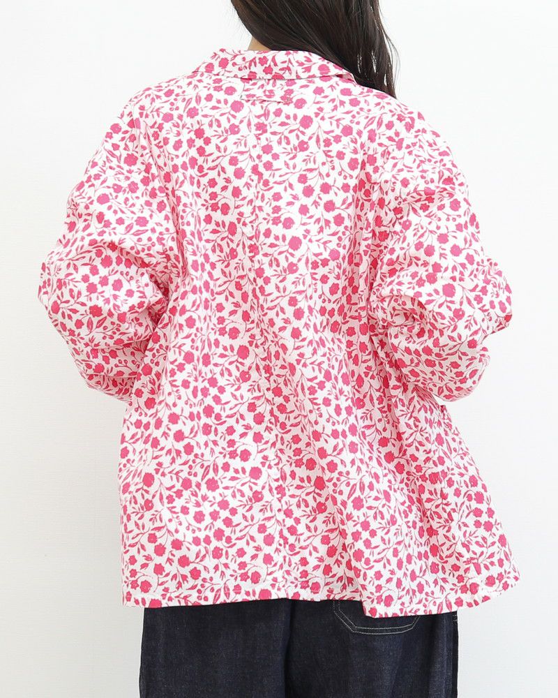 NATURAL LAUNDRY］アシェットフワラーパジャマシャツ／ナチュラル