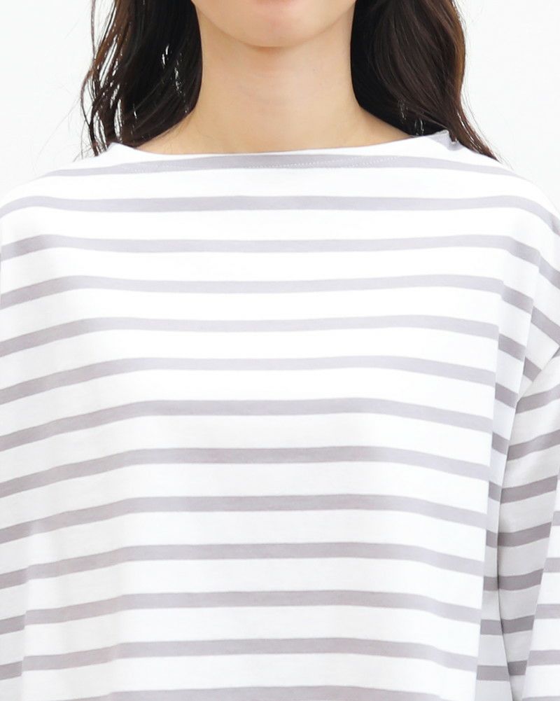 ［ORCIVAL］ボートネック半袖ボーダープルオーバー