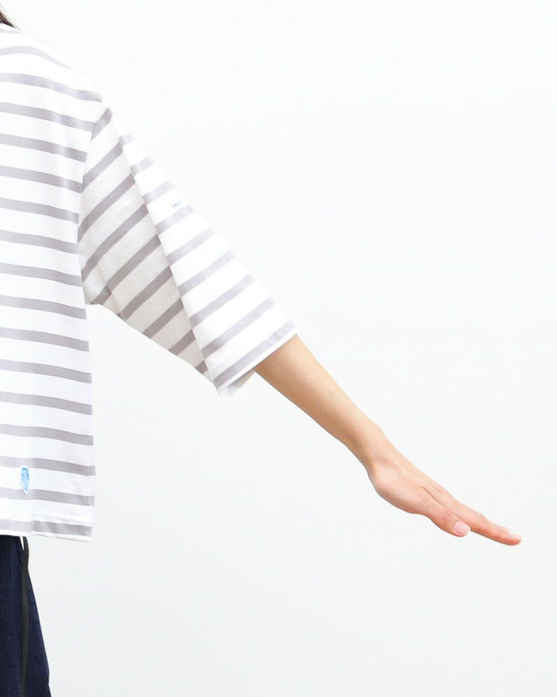 ［ORCIVAL］ボートネック半袖ボーダープルオーバー