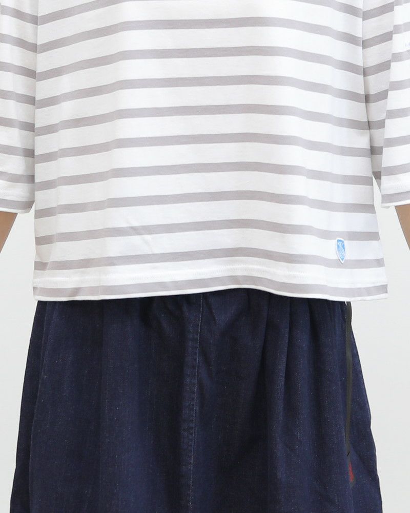 ［ORCIVAL］ボートネック半袖ボーダープルオーバー