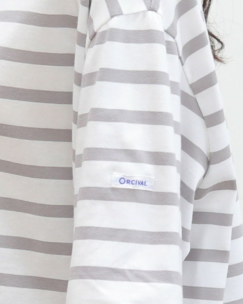 ［ORCIVAL］ボートネック半袖ボーダープルオーバー