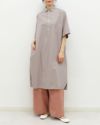 ［DANTON］コットンポプリン半袖チェックシャツワンピース