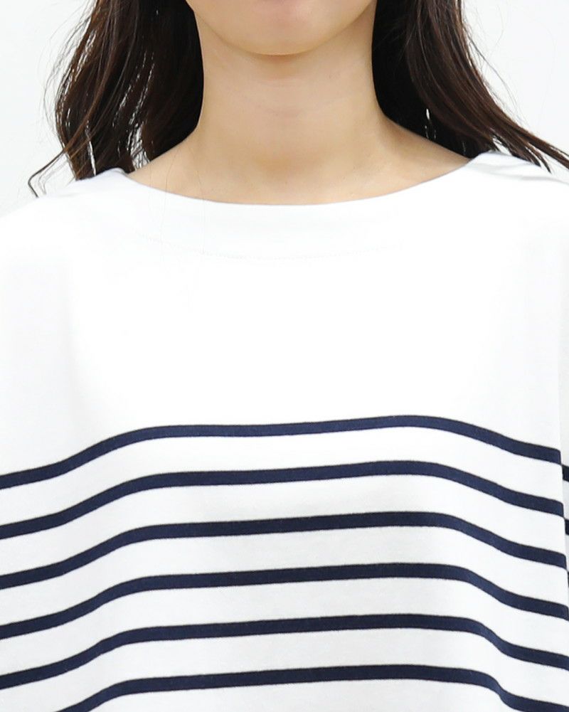 ［ON SEVEN DAYS］パネルボーダー長袖ワイドプルオーバー