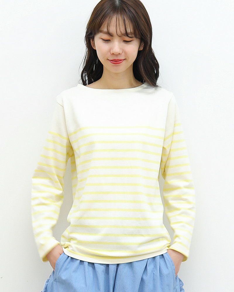 ［ON SEVEN DAYS］パネルボーダー長袖プルオーバー〈S/Mサイズ展開〉