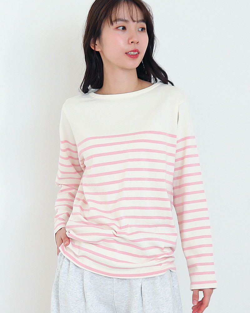 ［ON SEVEN DAYS］パネルボーダー長袖プルオーバー〈S/Mサイズ展開〉