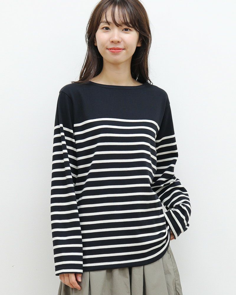 ［ON SEVEN DAYS］パネルボーダー長袖プルオーバー〈S/Mサイズ展開〉