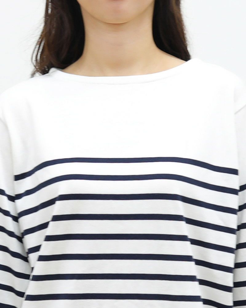 ［ON SEVEN DAYS］パネルボーダー長袖プルオーバー〈S/Mサイズ展開〉