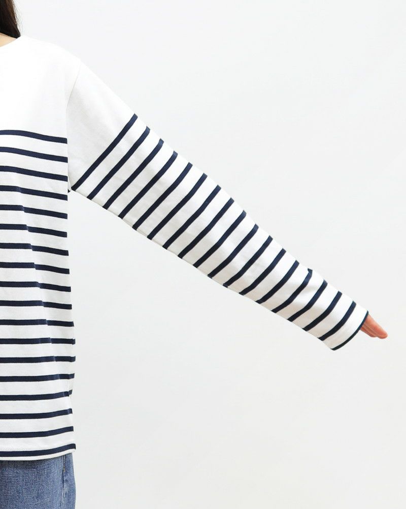 ［ON SEVEN DAYS］パネルボーダー長袖プルオーバー〈S/Mサイズ展開〉